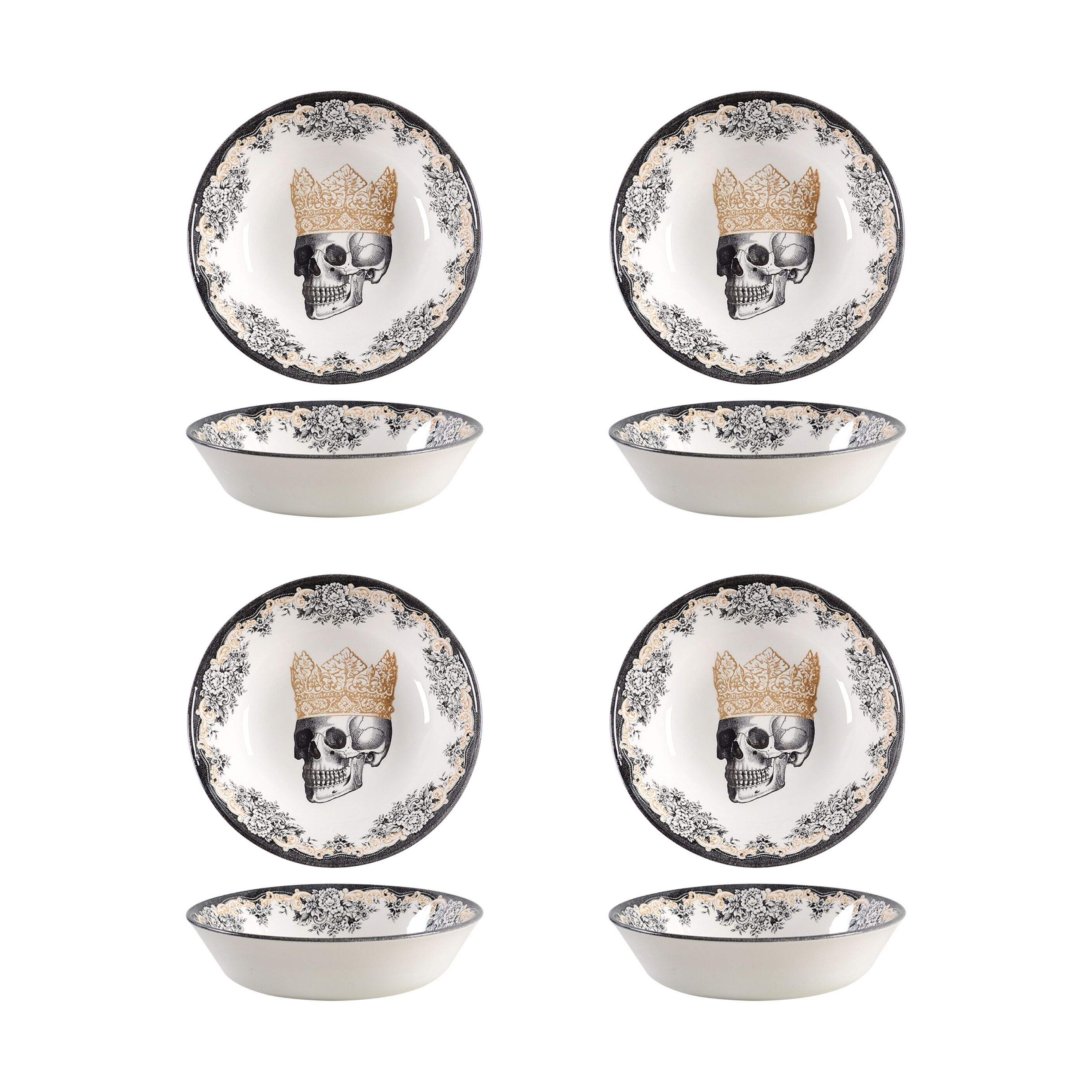 Skull Soup/Cereal Bowl - Set of 4 by Victorian English Pottery-Royal Stafford-1