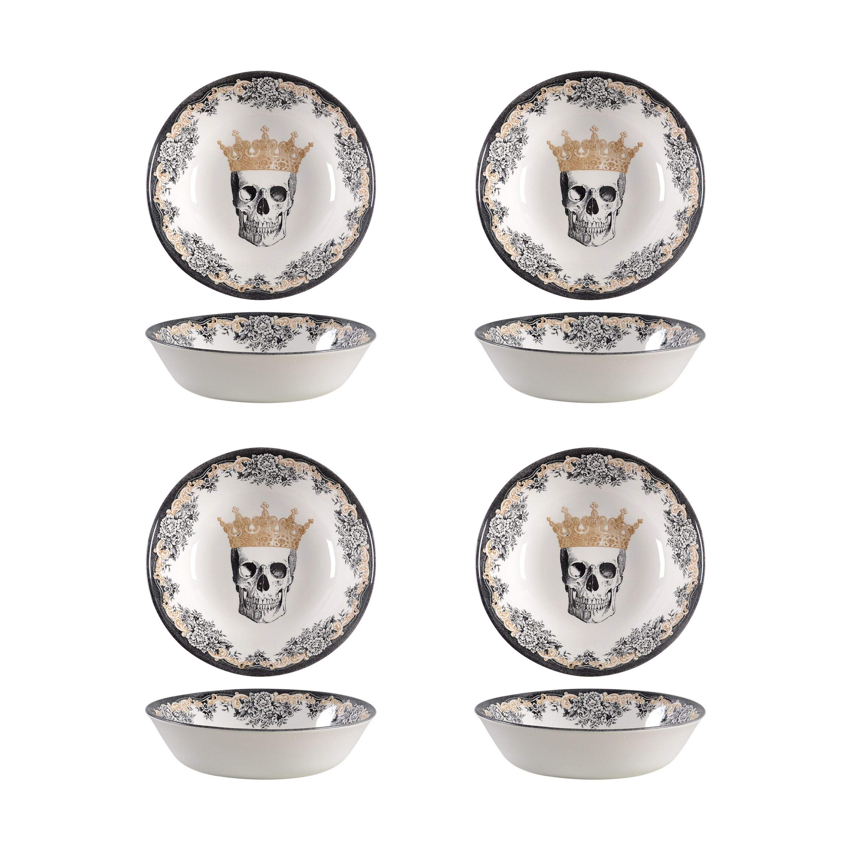 Skull Soup/Cereal Bowl - Set of 4 by Victorian English Pottery-Royal Stafford-1