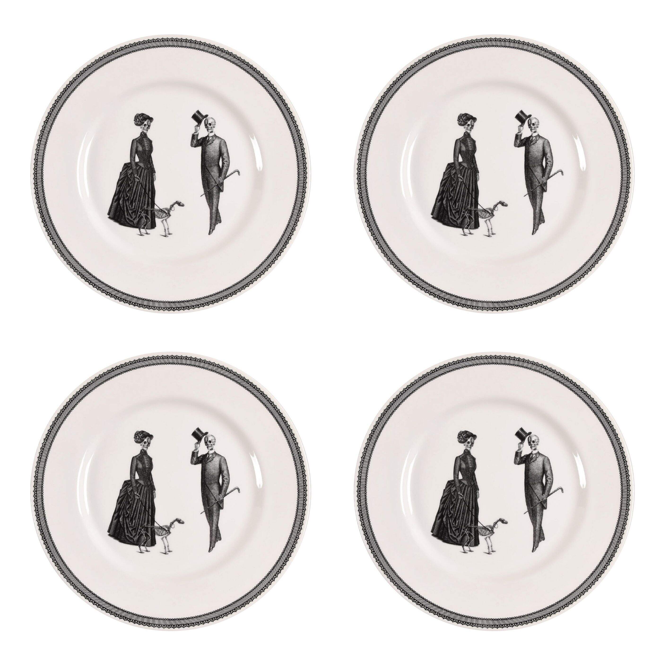 Skull Dinner Plate - Set of 4 by Victorian English Pottery-Royal Stafford-1