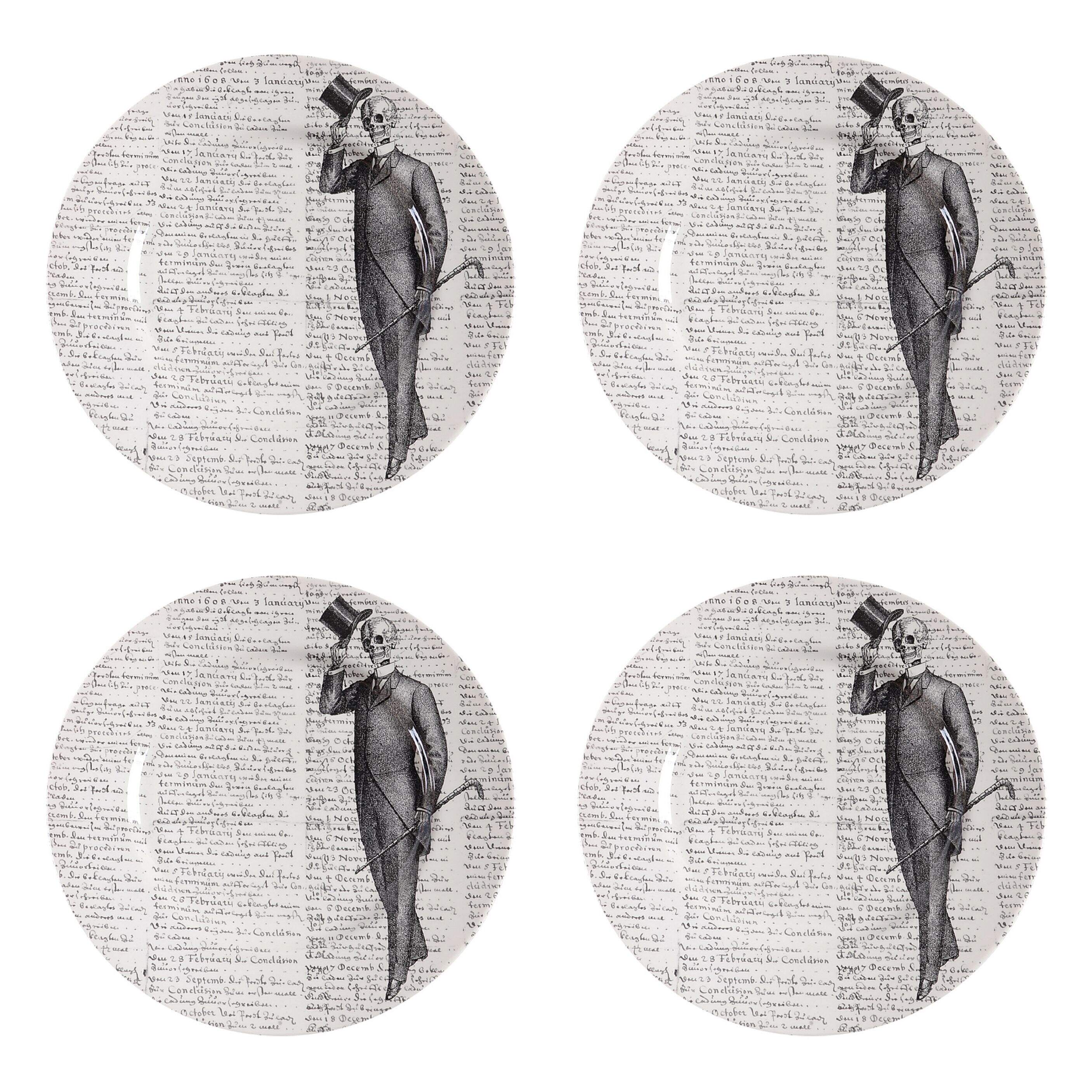 Skull Dinner Plate - Set of 4 by Victorian English Pottery-Royal Stafford-1
