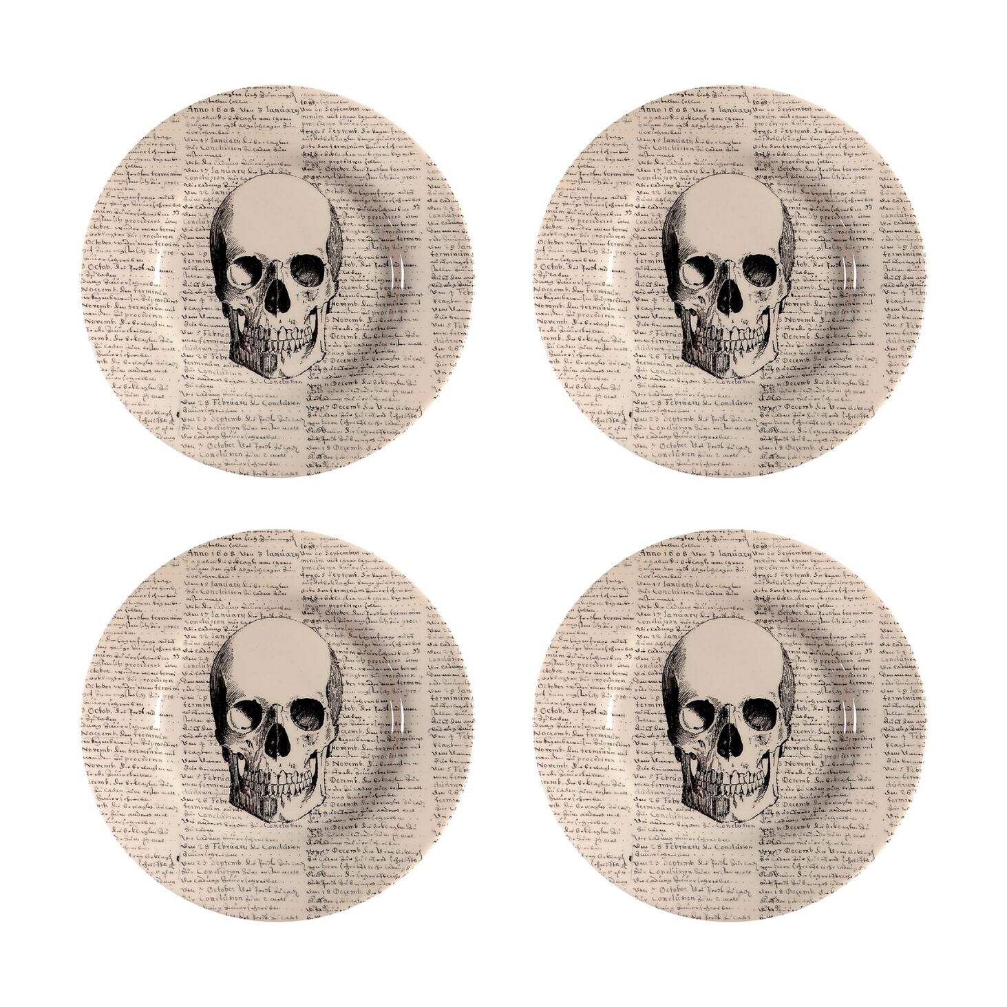 Skull Salad Plate - Set of 4 by Victorian English Pottery-Royal Stafford-1