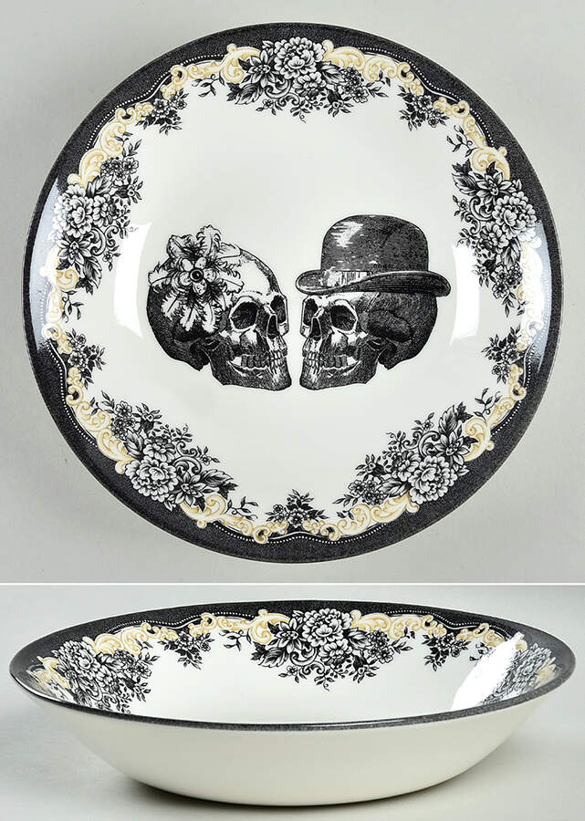 Skull 9" Individual Pasta Bowl by Victorian English Pottery-Royal Stafford-1
