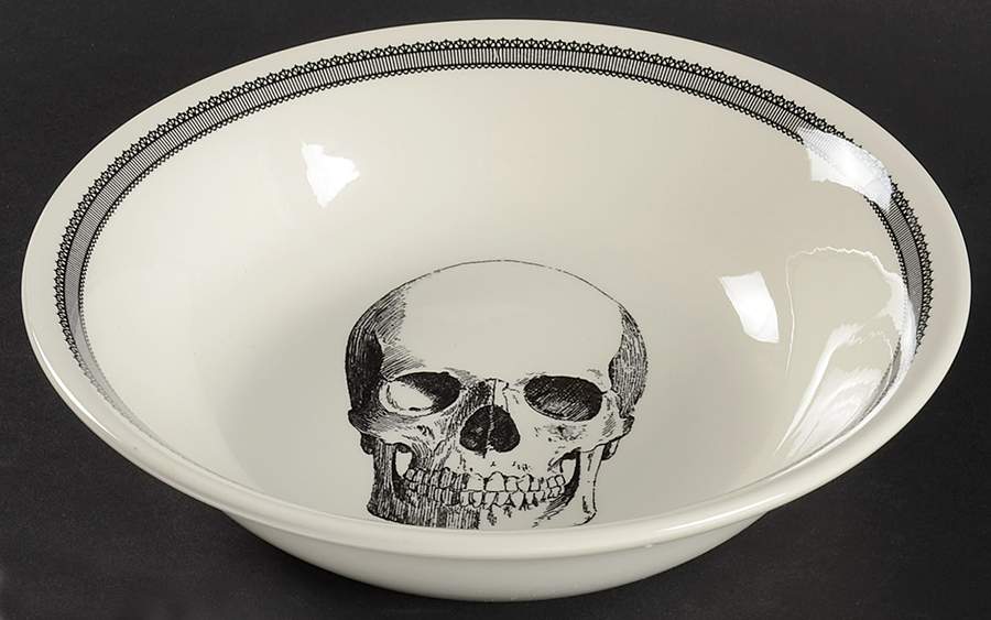 Skull 9" Round Serving Bowl by Victorian English Pottery-Royal Stafford-1