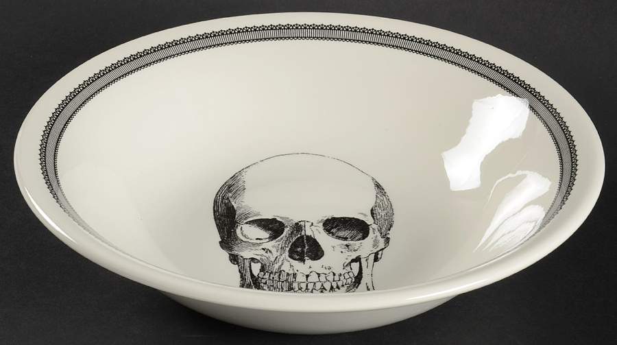 Skull 10" Round Serving Bowl by Victorian English Pottery-Royal Stafford-1