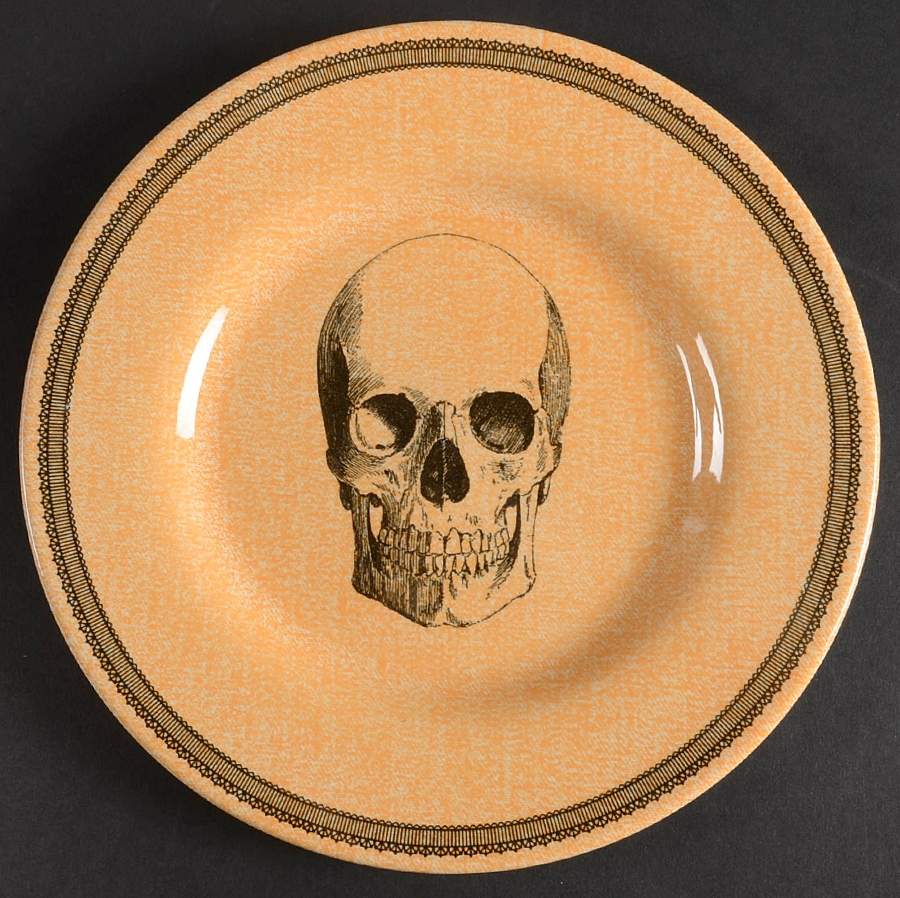 Skull Salad Plate by Victorian English Pottery-Royal Stafford-1