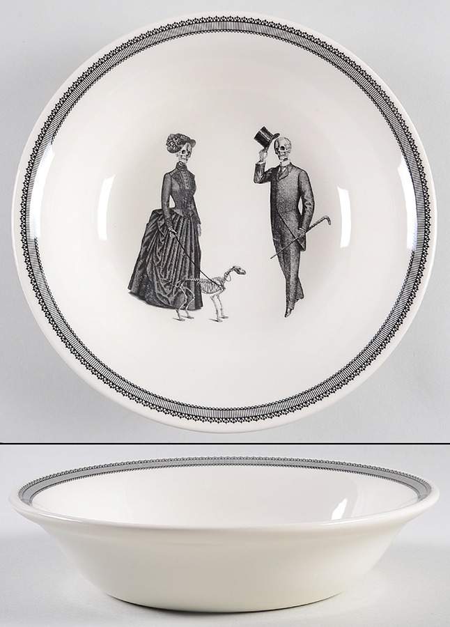 Skull 9" Round Serving Bowl by Victorian English Pottery-Royal Stafford-1