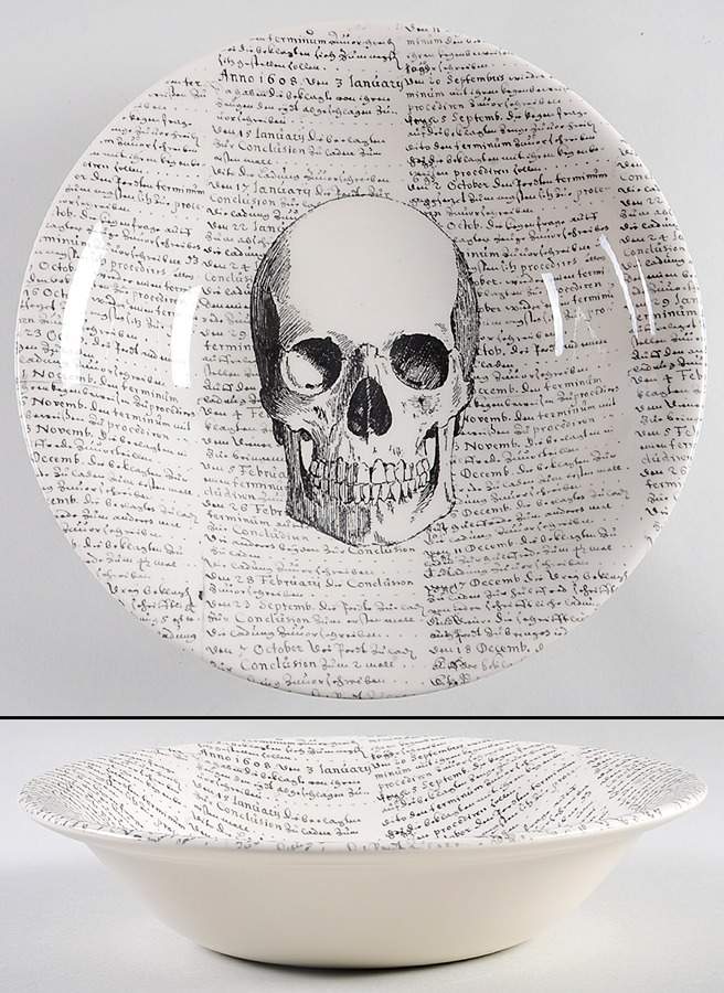 Skull 10" Round Serving Bowl by Victorian English Pottery-Royal Stafford-1