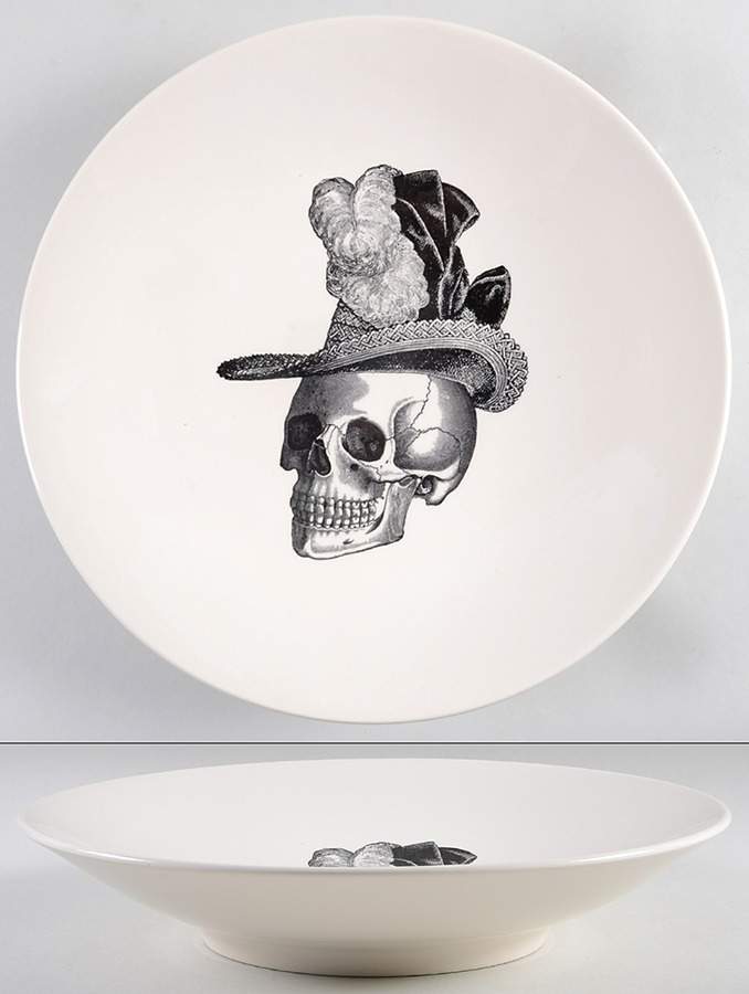 Skull 13" Pasta Serving Bowl by Victorian English Pottery-Royal Stafford-1
