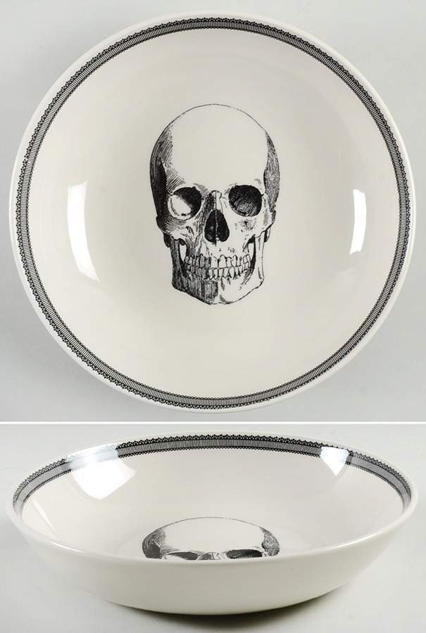 Skull 9" Individual Pasta Bowl by Victorian English Pottery-Royal Stafford-1