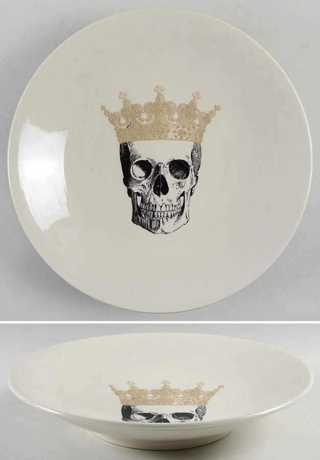 Skull 13" Pasta Serving Bowl by Victorian English Pottery-Royal Stafford-1