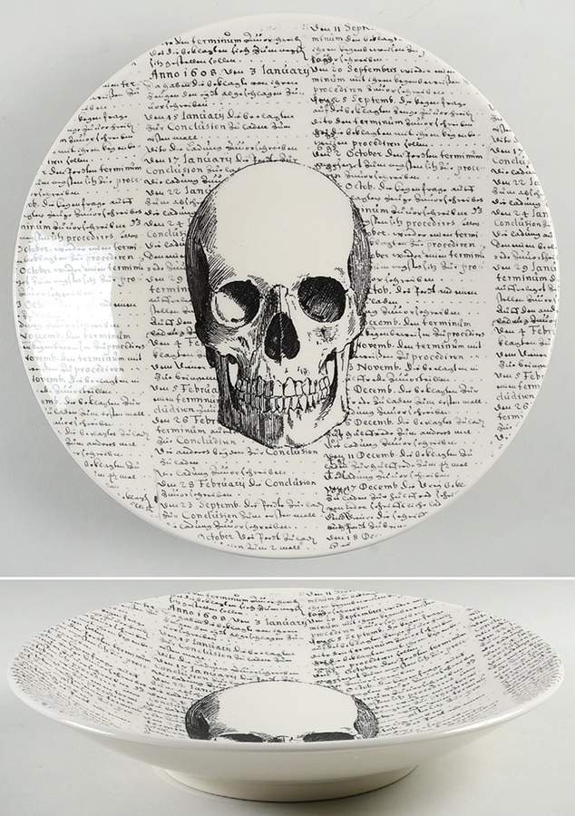 Skull 13" Pasta Serving Bowl by Victorian English Pottery-Royal Stafford-1