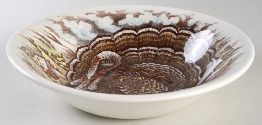 Royal Thanksgiving Brown 10" Round Vegetable Bowl by Victorian English Pottery-Royal Stafford-1