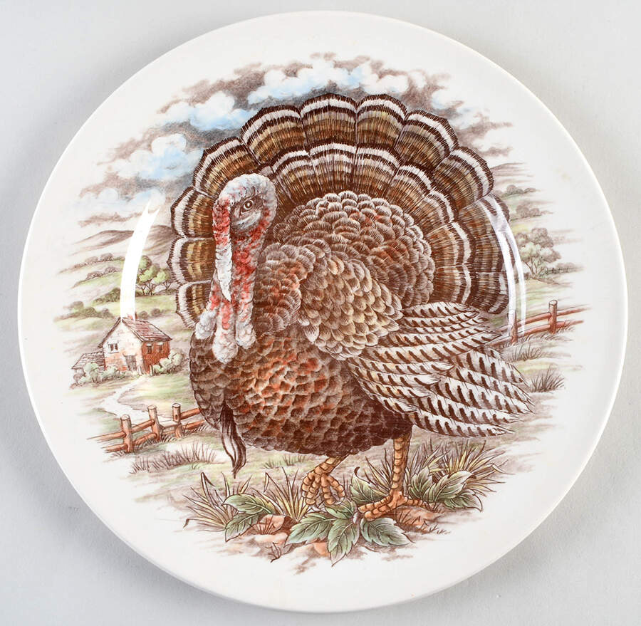 Royal Thanksgiving Brown 12" Chop Plate (Round Platter) by Victorian English Pottery-Royal Stafford-1