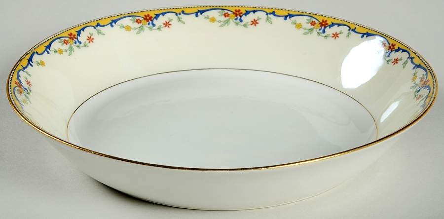 Meuse, The(Blue Scrolls, Cream Rim) Coupe Soup Bowl by Vignaud-1