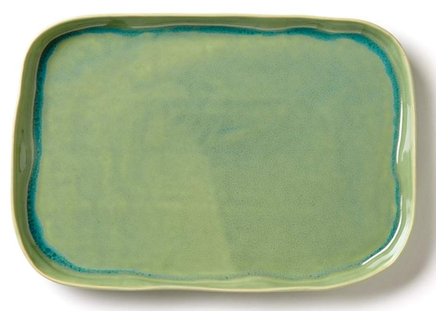 Forma Leaf (Green) 14" Rectangular Serving Platter by Vietri (Italy)-1