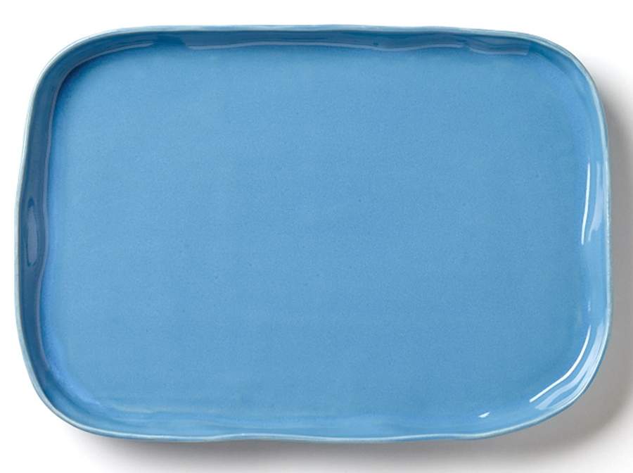 Forma Surf (Blue) 14" Rectangular Serving Platter by Vietri (Italy)-1