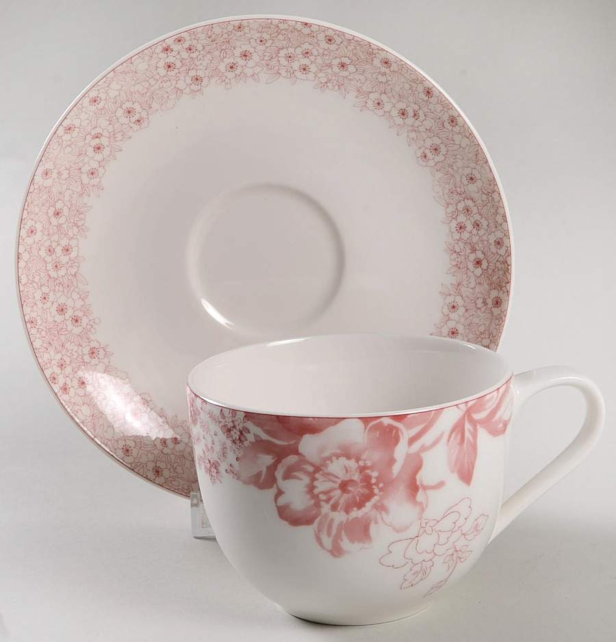 Floreana Red Flat Cup & Saucer Set by Villeroy & Boch-1