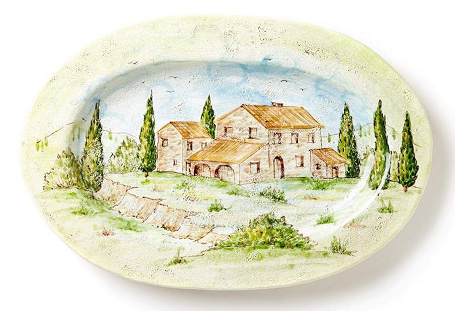 Cassina 24" Oval Wall Plate by Vietri (Italy)-1