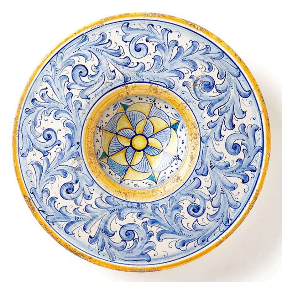 Flora Blu 20" Wall Plate by Vietri (Italy)-1