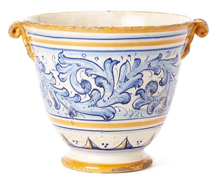 Flora Blu 9" Planter by Vietri (Italy)-1
