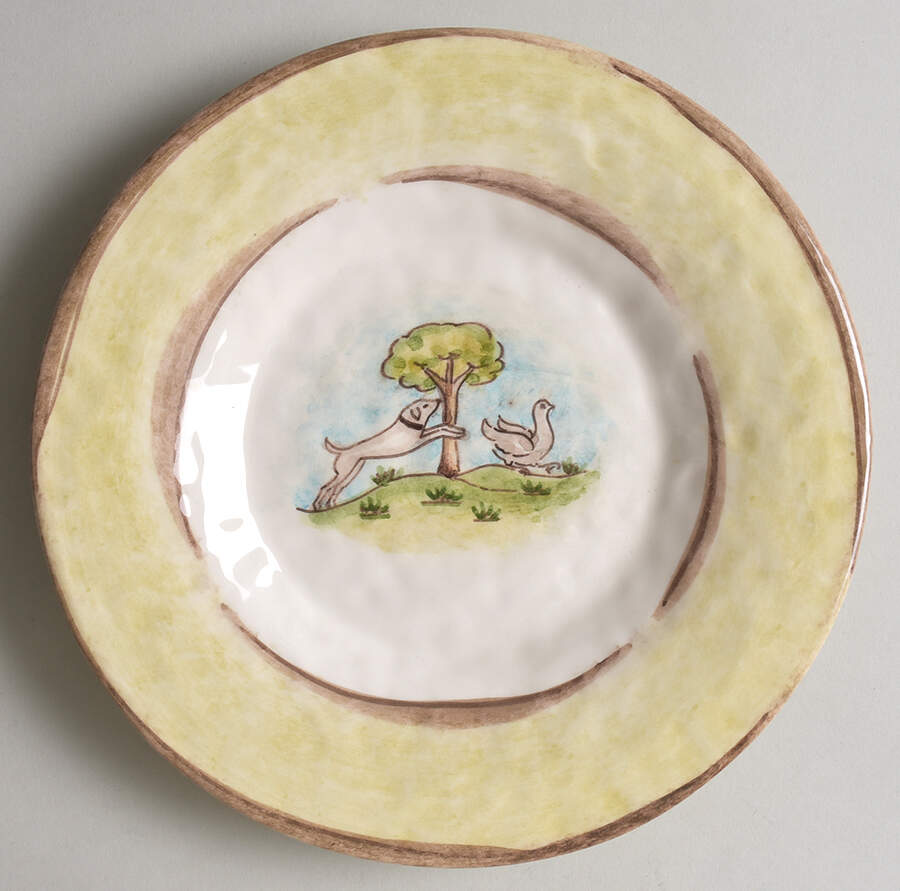 La Caccia Salad Plate by Vietri (Italy)-1