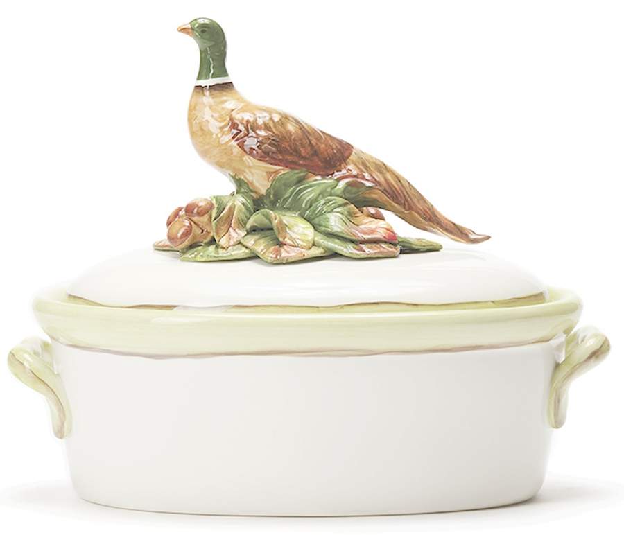 La Caccia Oval Tureen & Lid by Vietri (Italy)-1