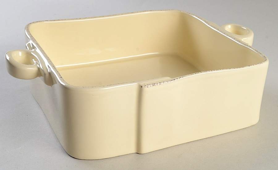 Lastra Cream (MEDIUM CREAM GLAZE) 11" Square Baker by Vietri (Italy)-1