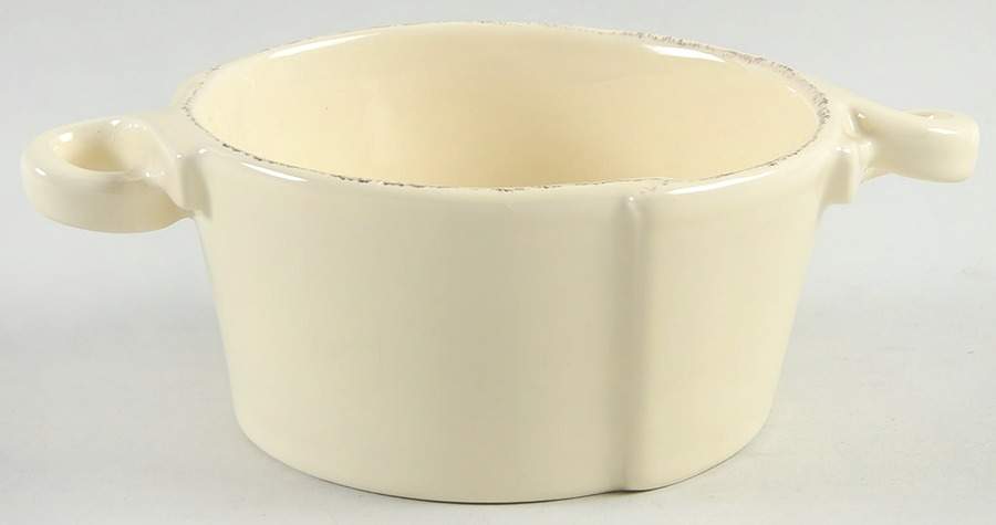 Lastra Cream (MEDIUM CREAM GLAZE) Round Bowl with Handles by Vietri (Italy)-1
