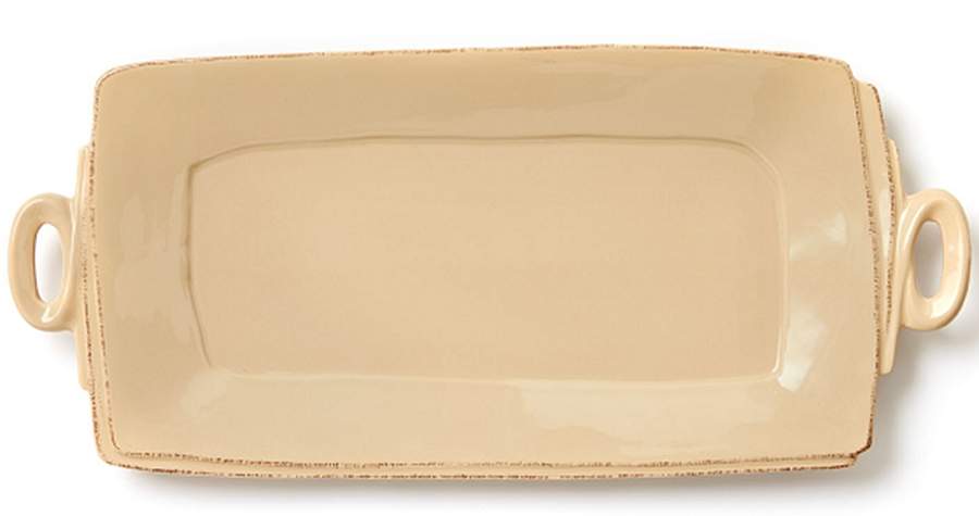 Lastra Cappuccino (Tan Glaze) 16" Rectangular Serving Platter by Vietri (Italy)-1