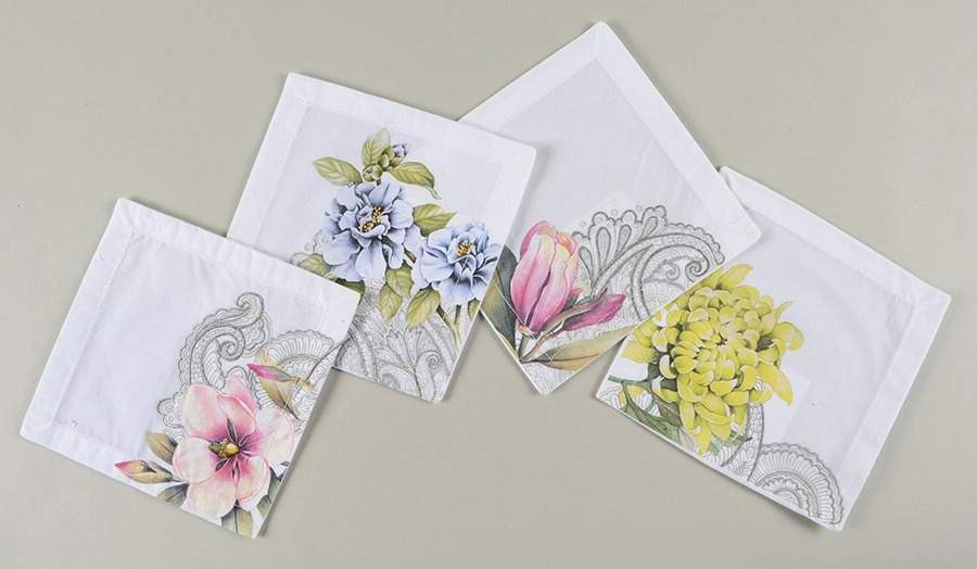 Quinsai Garden Cloth Cocktail Napkin - Set of 4 Motifs by Villeroy & Boch-1