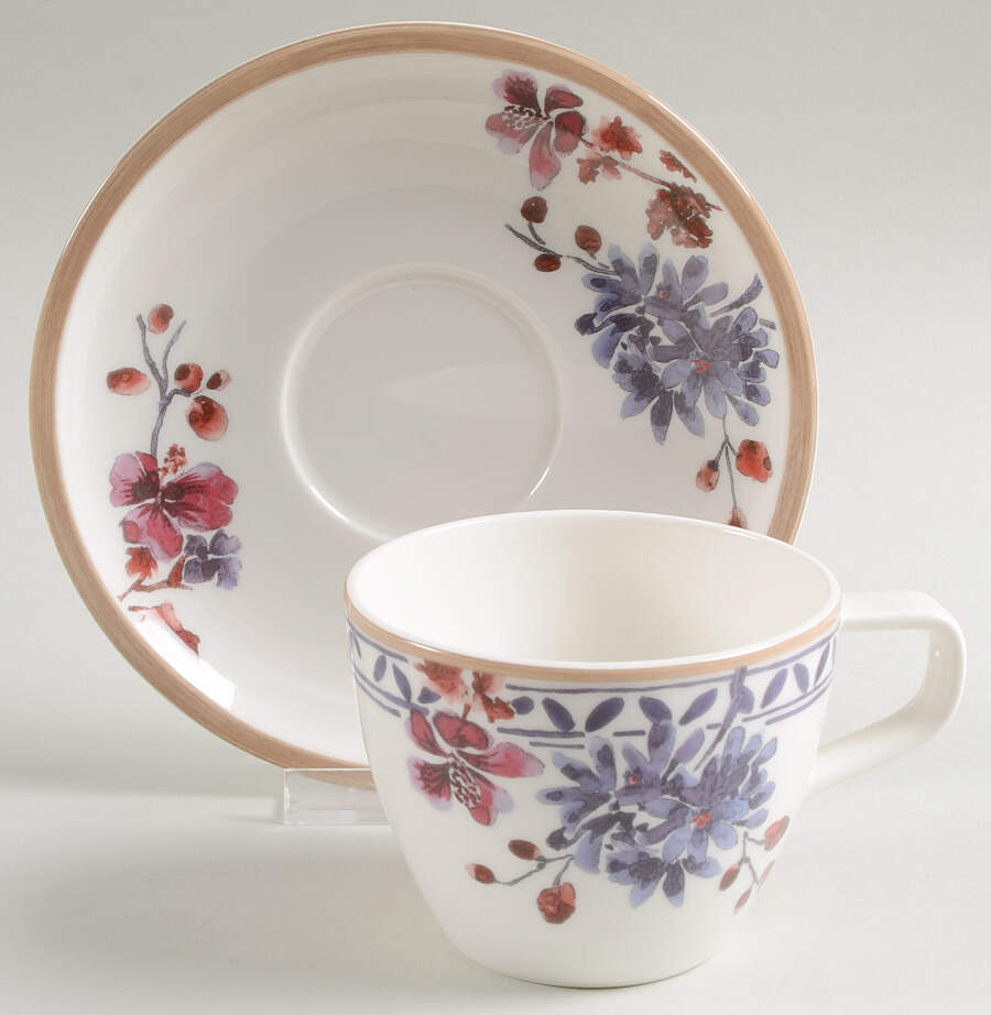 Provencal Lavender Flat Cup & Saucer Set by Villeroy & Boch-1