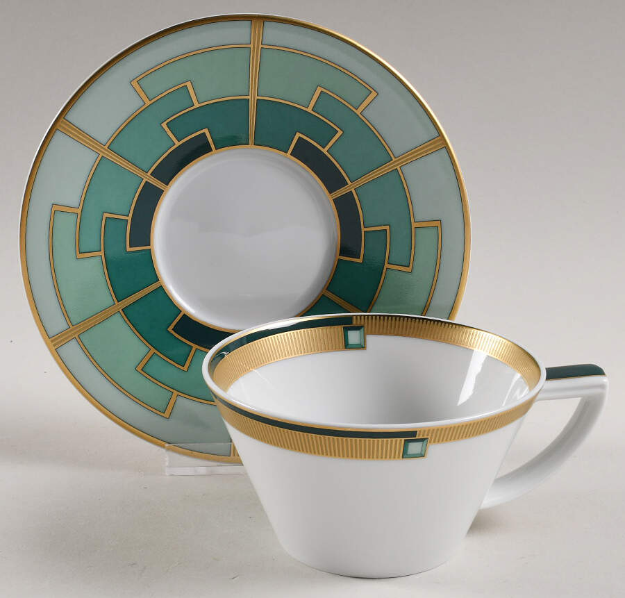 Emerald Flat Cup & Saucer Set by Vista Alegre-1