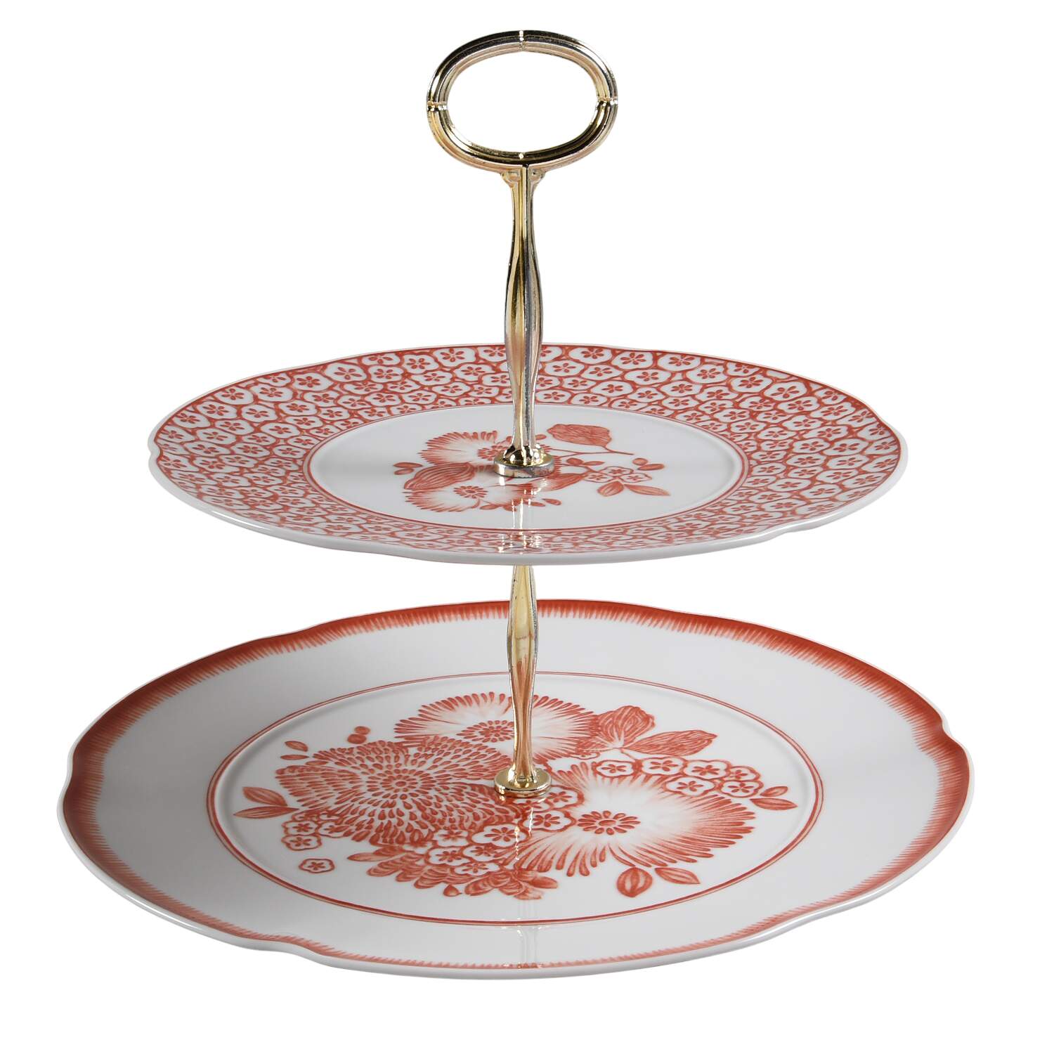 Coralina 6 5/8"-10"  2 Tiered Serving Tray (Dp, Sp) HC by Vista Alegre-1