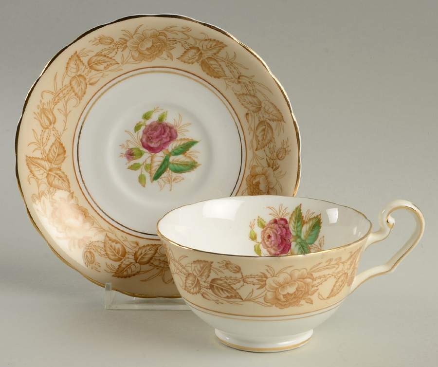 Chelsea Tan Footed Cup & Saucer Set by Cartwright & Edwards-1