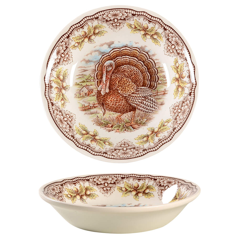 Homeland Turkey Soup/Cereal Bowl by Victorian English Pottery-Royal Stafford-1