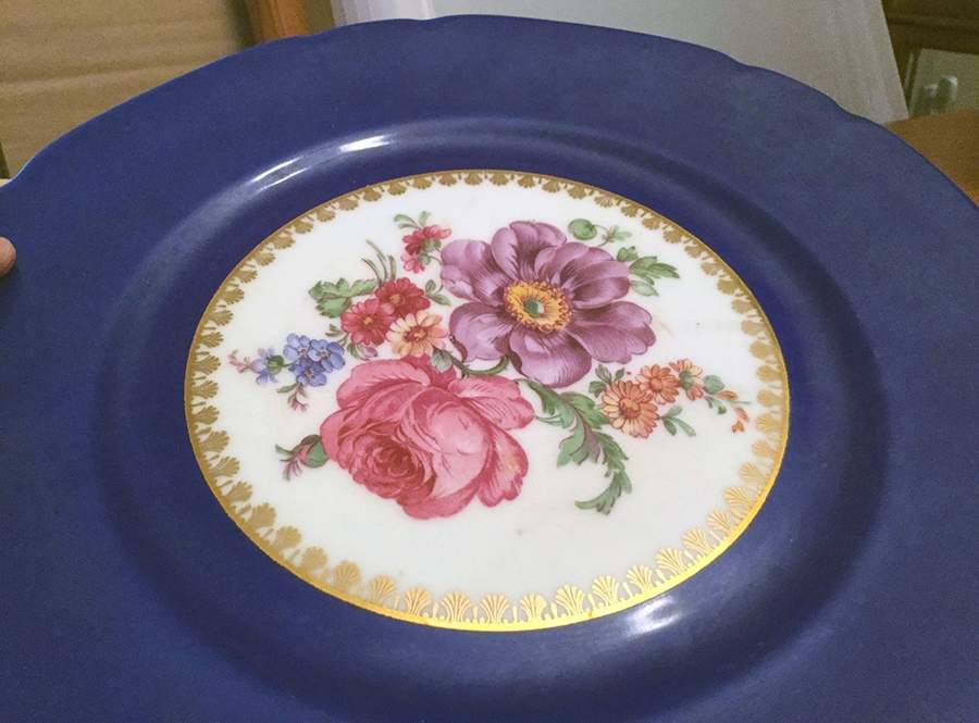 Vit153blue Dinner Plate by Victoria (Czech)-1