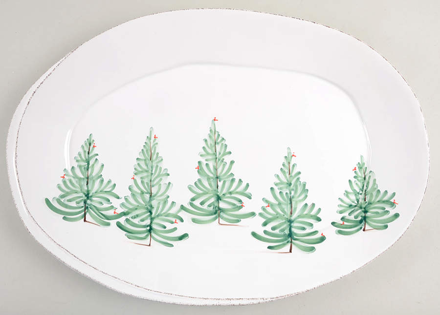 Lastra Holiday 18" Oval Serving Platter by Vietri (Italy)-1