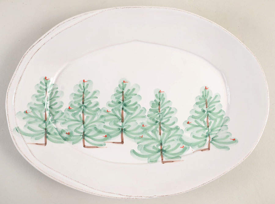 Lastra Holiday 13" Oval Serving Platter by Vietri (Italy)-1