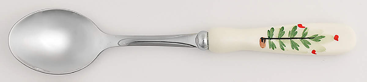 Lastra Holiday Salad Serving Spoon with Stainless Bowl by Vietri (Italy)-1