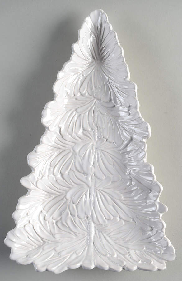 Lastra Holiday 14" Tree Shaped Platter by Vietri (Italy)-1