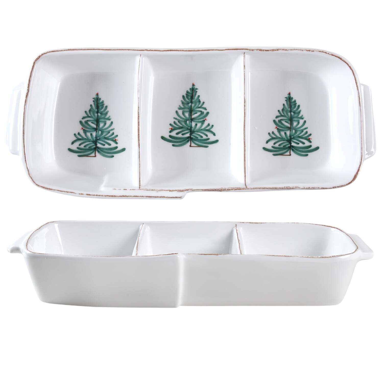 Lastra Holiday Melamine 3-Part Relish by Vietri (Italy)-1