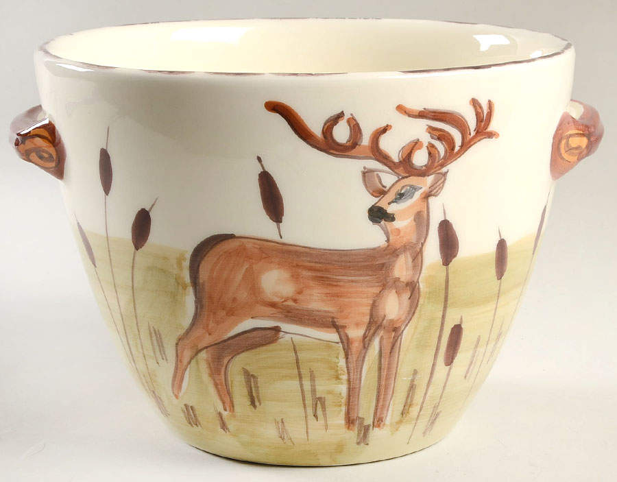 Wildlife Round Handled Bowl by Vietri (Italy)-1