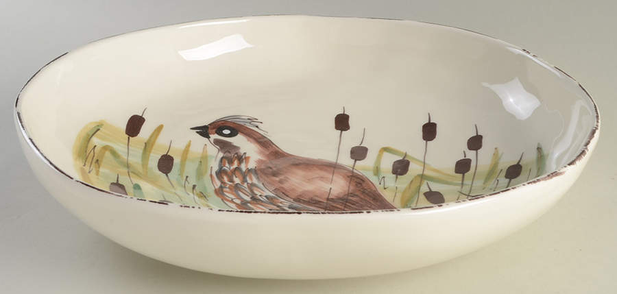 Wildlife Round Shallow Bowl by Vietri (Italy)-1