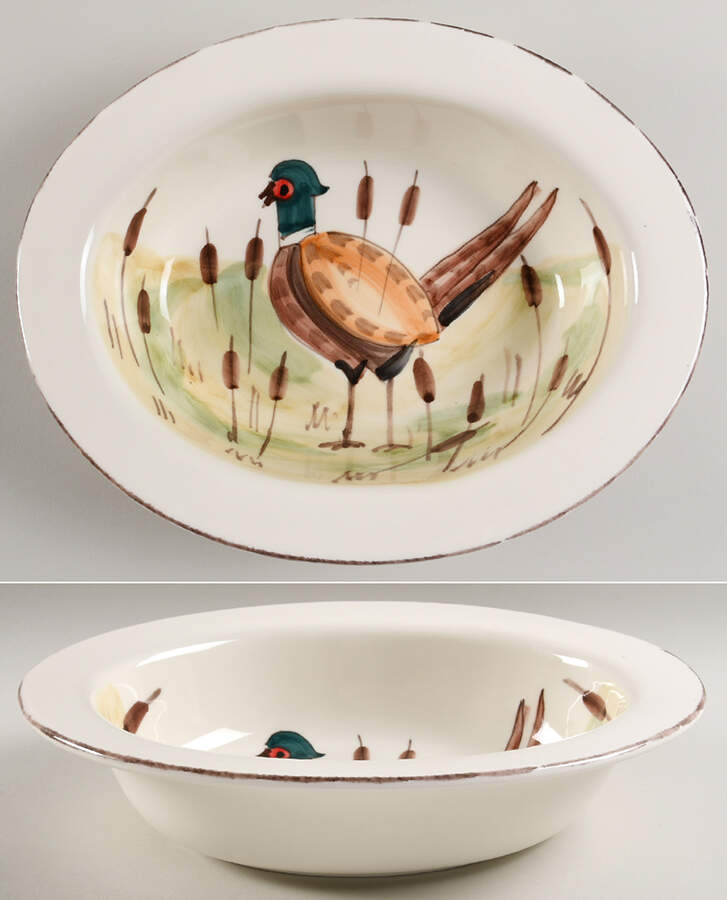 Wildlife 11" Oval Vegetable Bowl by Vietri (Italy)-1