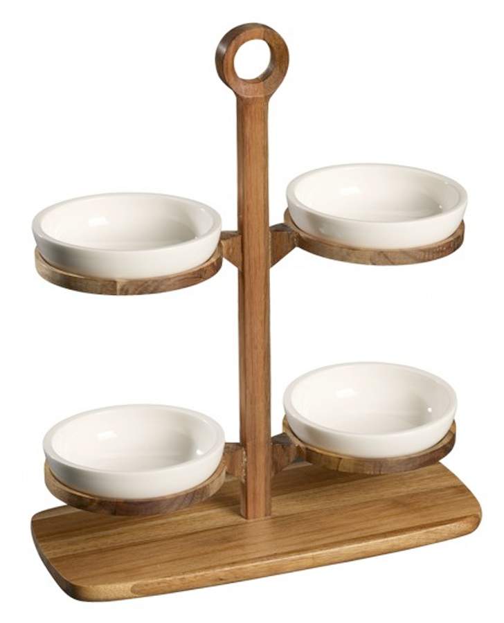 BBQ Passion Dip Bowl - Set of 4 & Wood Stand by Villeroy & Boch-1