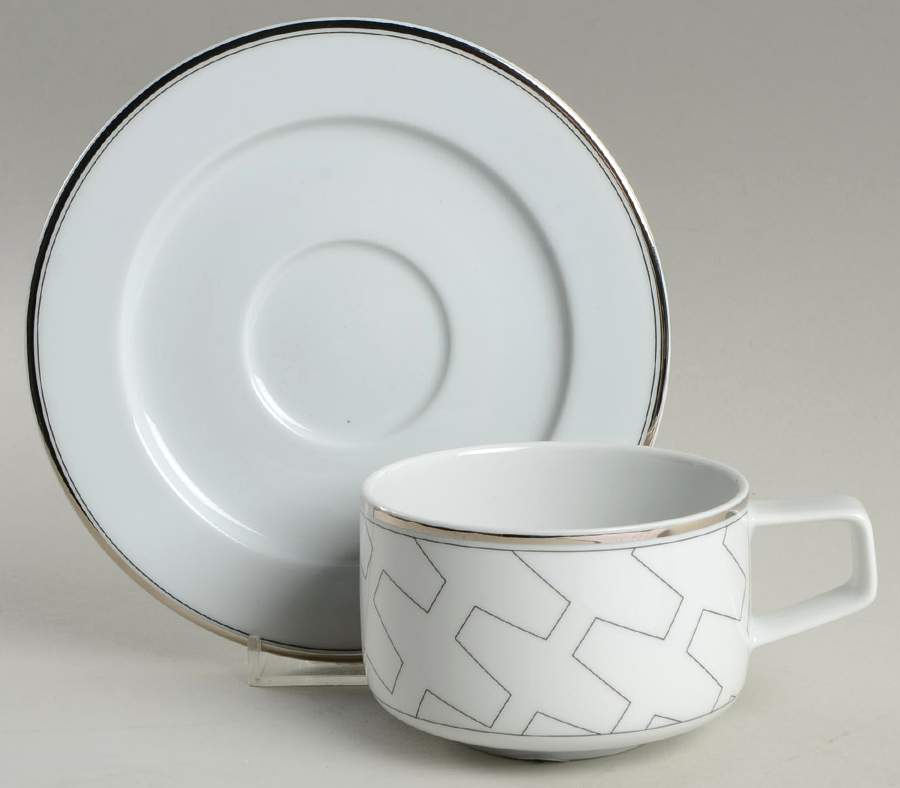 Trasso Flat Cup & Saucer Set by Vista Alegre-1