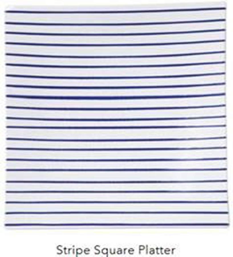 Net and Stripe 16" Square Serving Platter by Vietri (Italy)-1