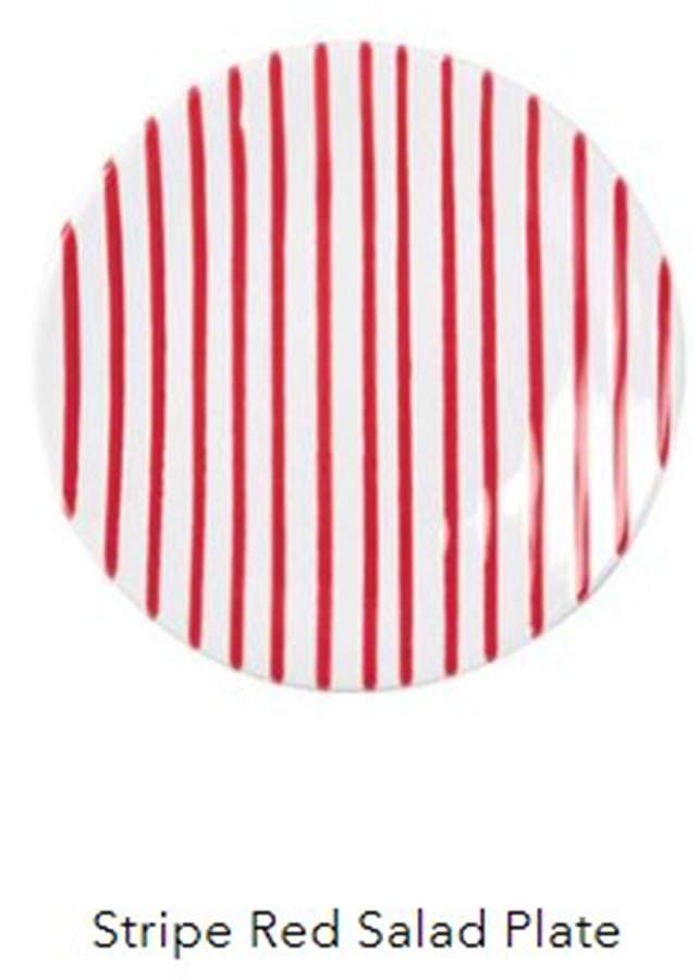Net and Stripe Salad Plate by Vietri (Italy)-1