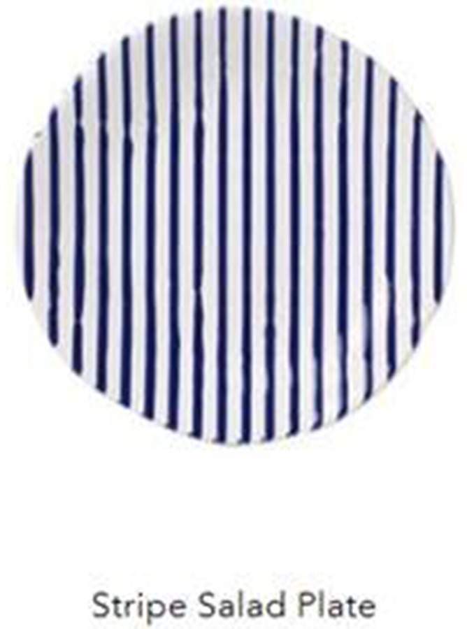 Net and Stripe Salad Plate by Vietri (Italy)-1