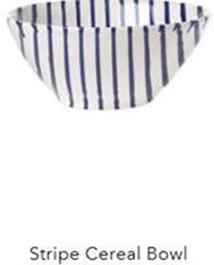 Net and Stripe Soup/Cereal Bowl by Vietri (Italy)-1
